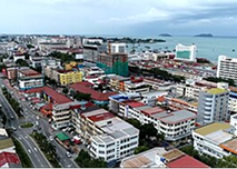building located on top of a hill or elevated area